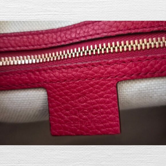 Pebbled Calfskin Medium Soho Chain Shoulder Bag Red - Picture 10 of 11